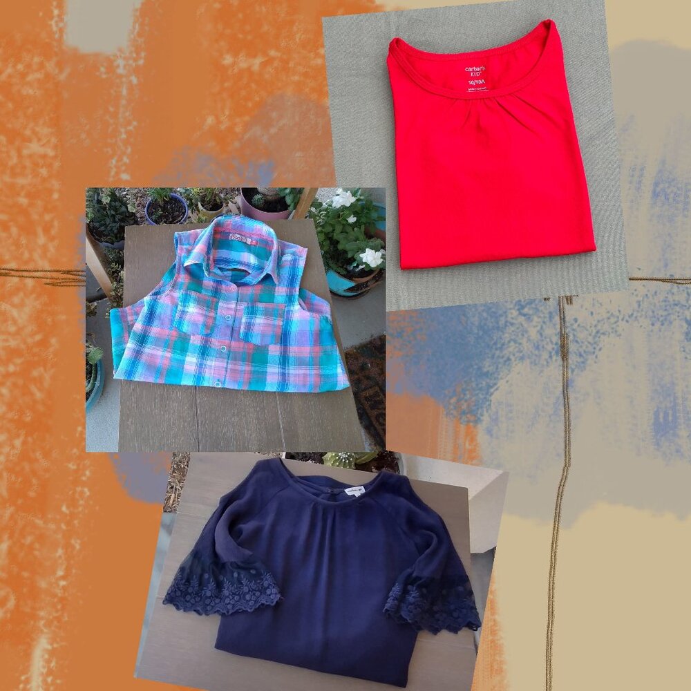 Carter's Tee, Athentic American Heritage Plaid & Monteau Shirt Girls Size 10